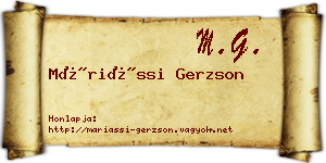 Máriássi Gerzson névjegykártya